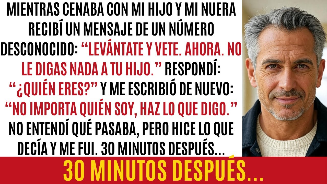 Cenaba Con Mi Hijo Y Recibí Un Mensaje: "Levántate Y Vete. No Le Digas Nada A Tu Hijo…