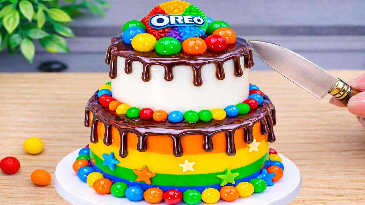 Rainbow OREO Cake with Chocolate Drip Decorating Ideas🍪🌈| Mini Cakes
