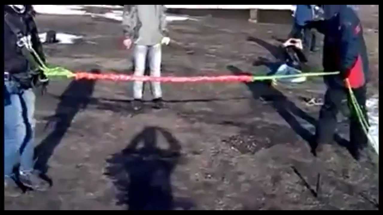 Russian Bungee Fail Drags Guy Off Roof