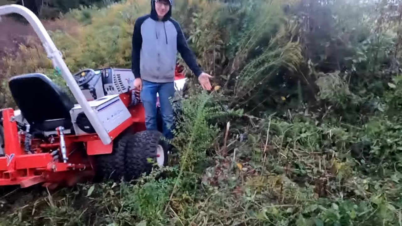 Overgrown Retention Pond Mowing with Ventrac 4500z