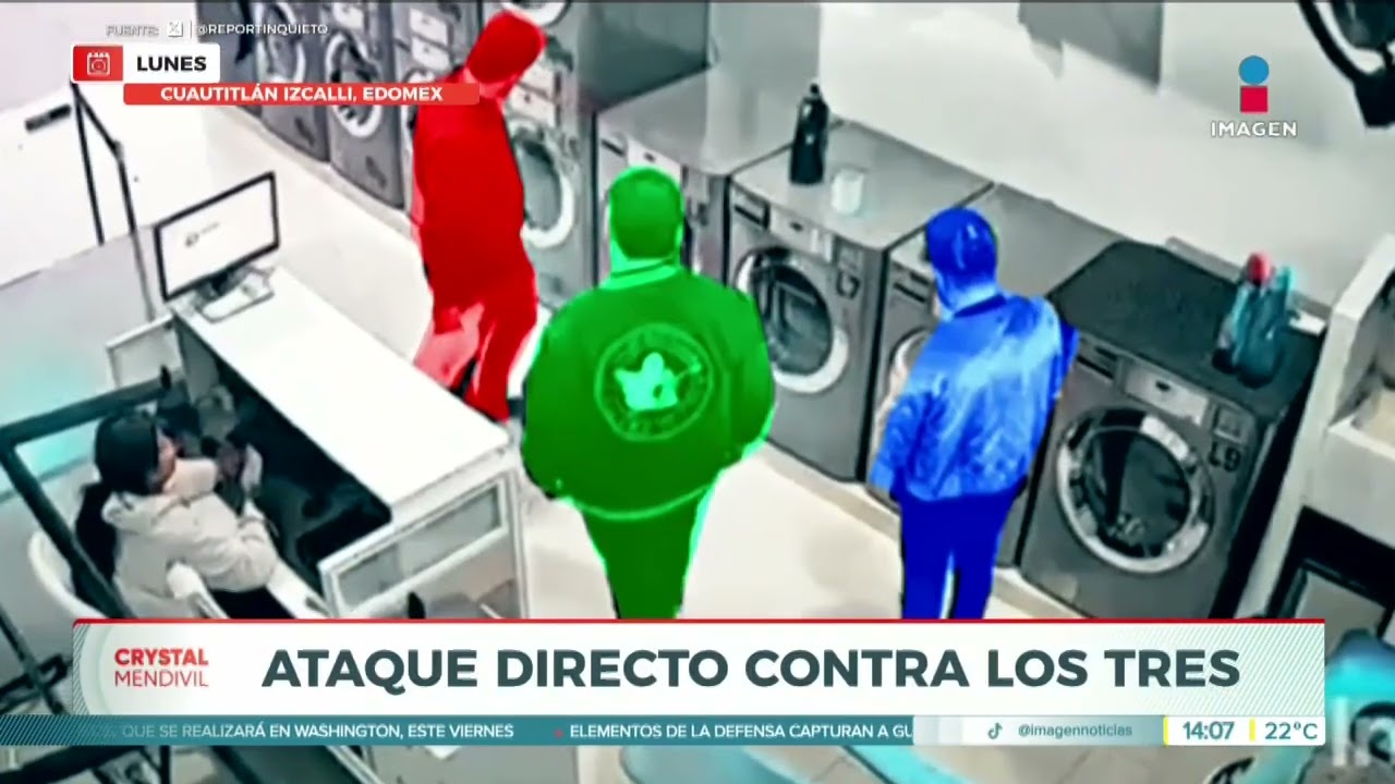 Captan balacera dentro de una lavander&iacute;a en el Edomex | Noticias con Crystal Mendivil 