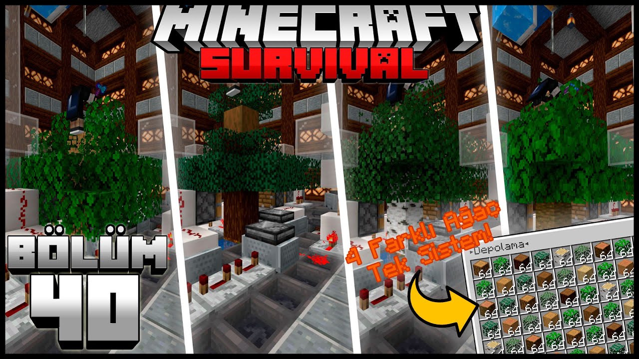 SURVİVAL'DE MUTLAKA YAPILMASI GEREKEN OTOMATİK ODUN SİSTEMİ !!┇Minecraft Survival ▹Bölüm 40