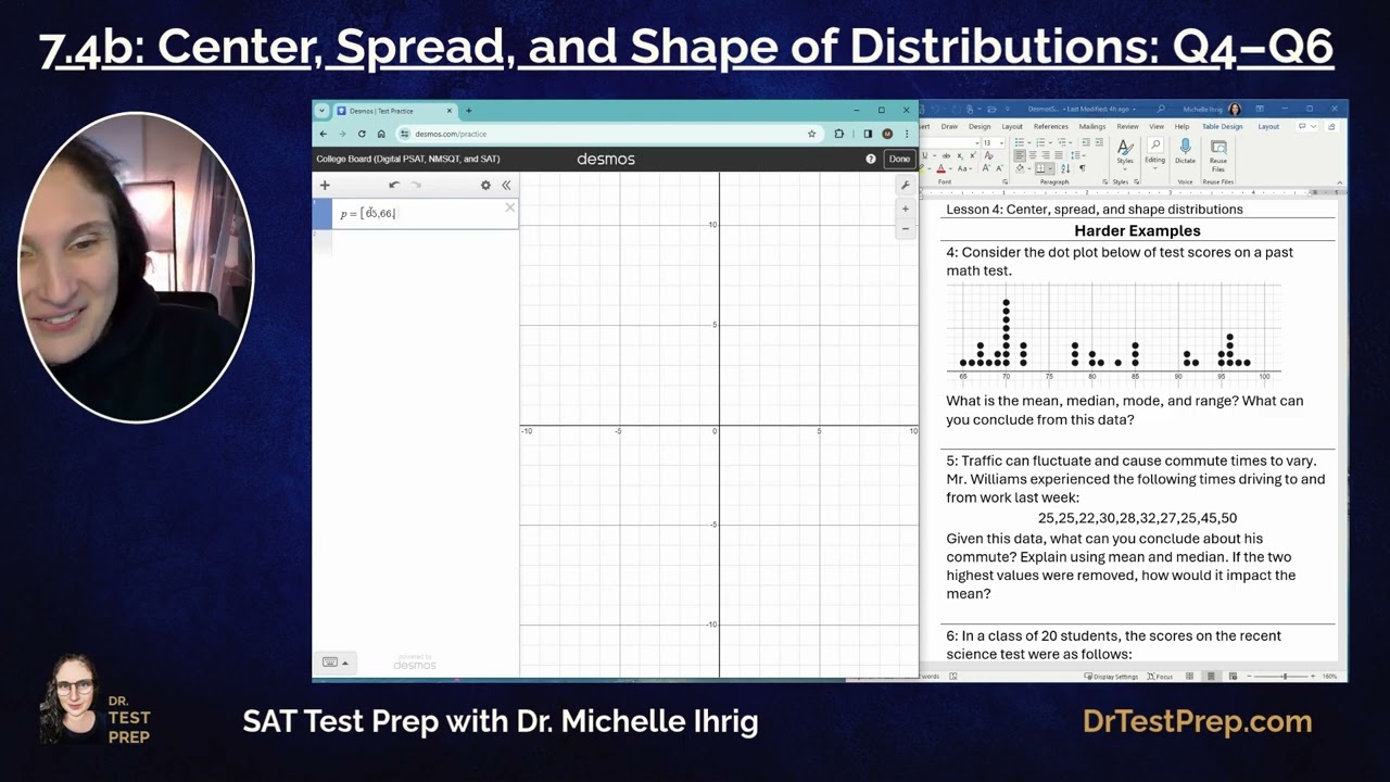 SAT Math 7.4: Center, Spread, and Shape of Distributions - HeyDrTestPrep.com