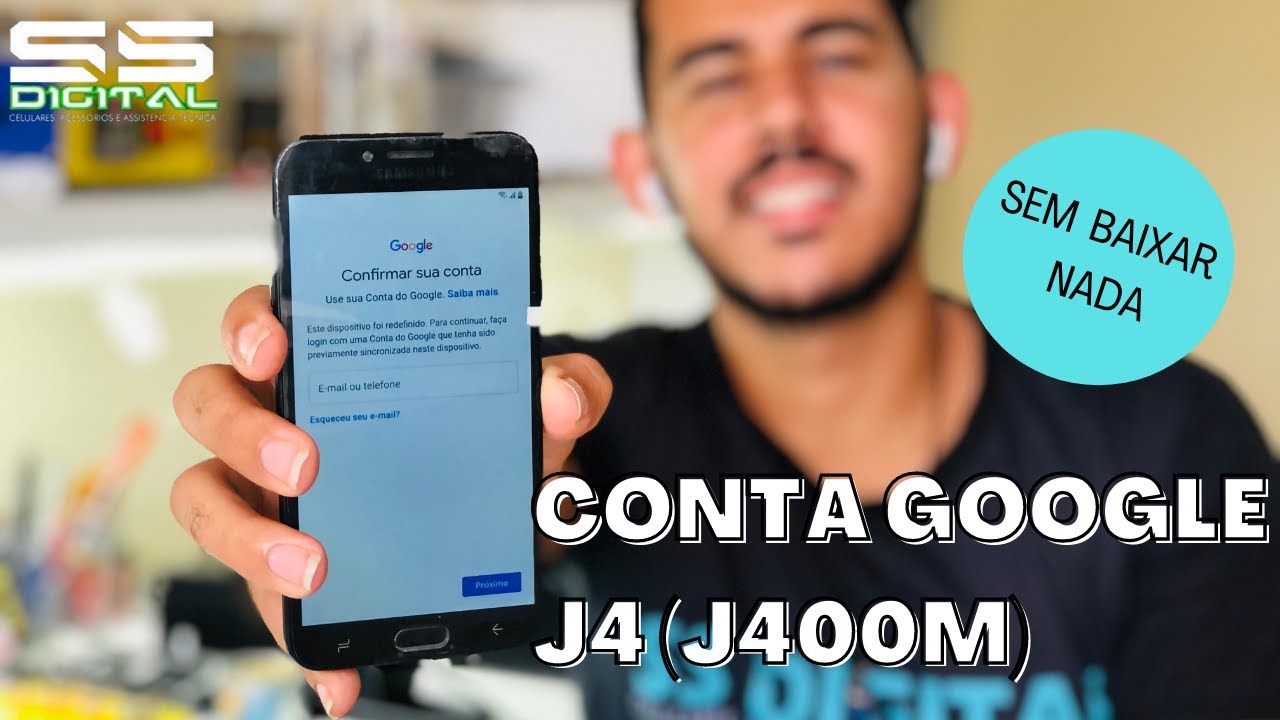 Remover conta Google J4 (J400M). Muito fácil sem baixar nada.