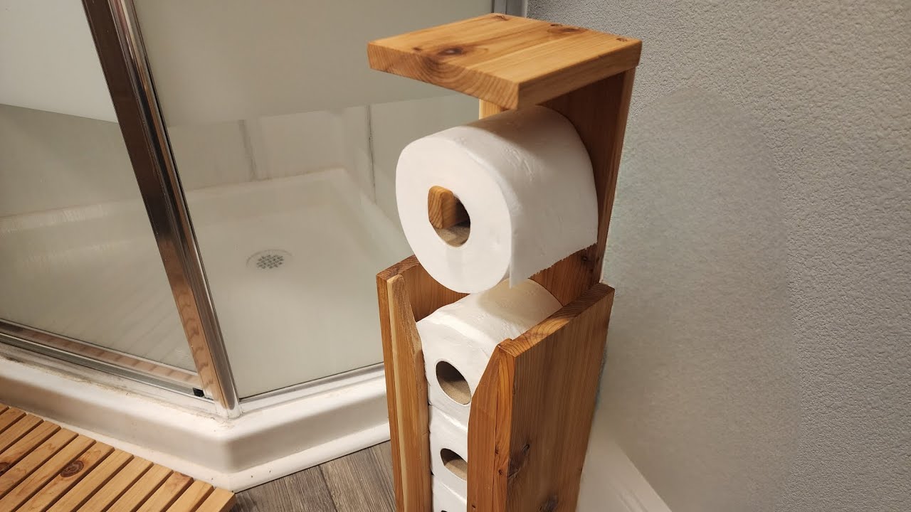 Making a wooden toilet paper holder! #diy #makeover #bathroom #cedar #mentalhealthawareness