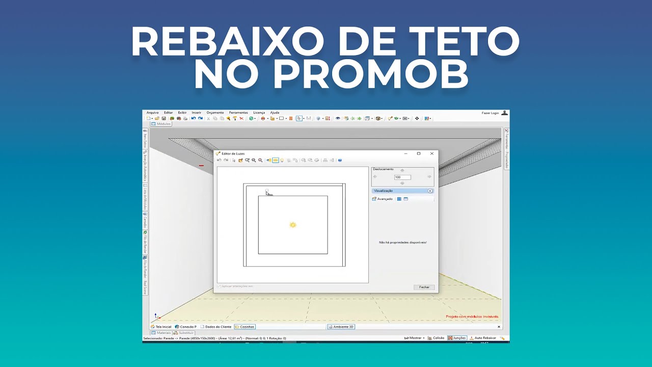 Rebaixo de teto no promob