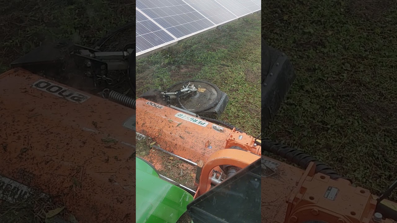 John Deere 4066R Solar Field mowing.