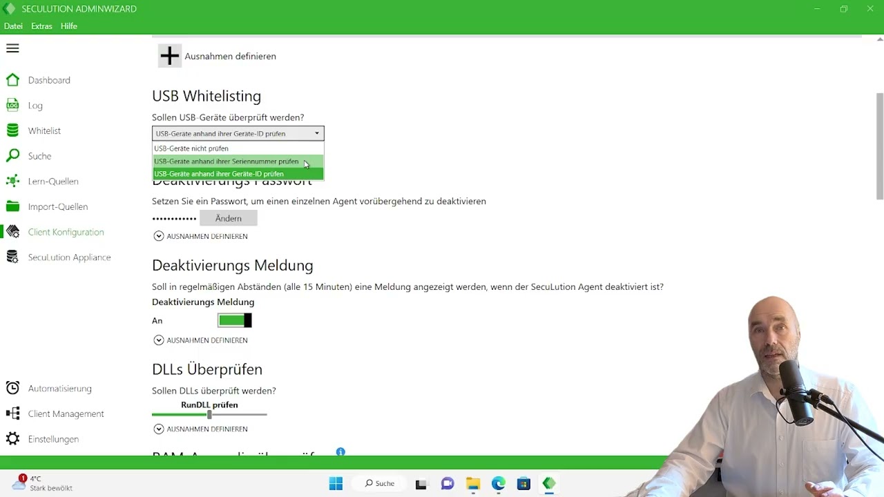 02 - SecuLution Application Whitelisting Client Konfiguration de