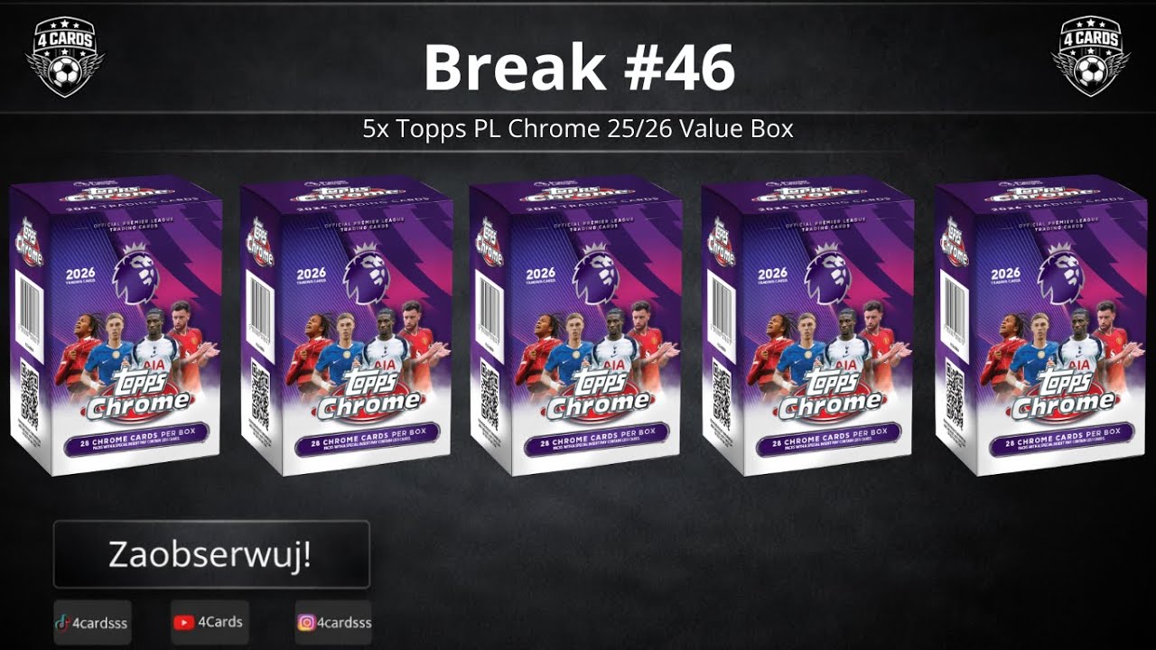 LIVE BREAK #46 ⚽ |5x Topps Premier League 25/26 Value Box – otwieramy na żywo 🔴