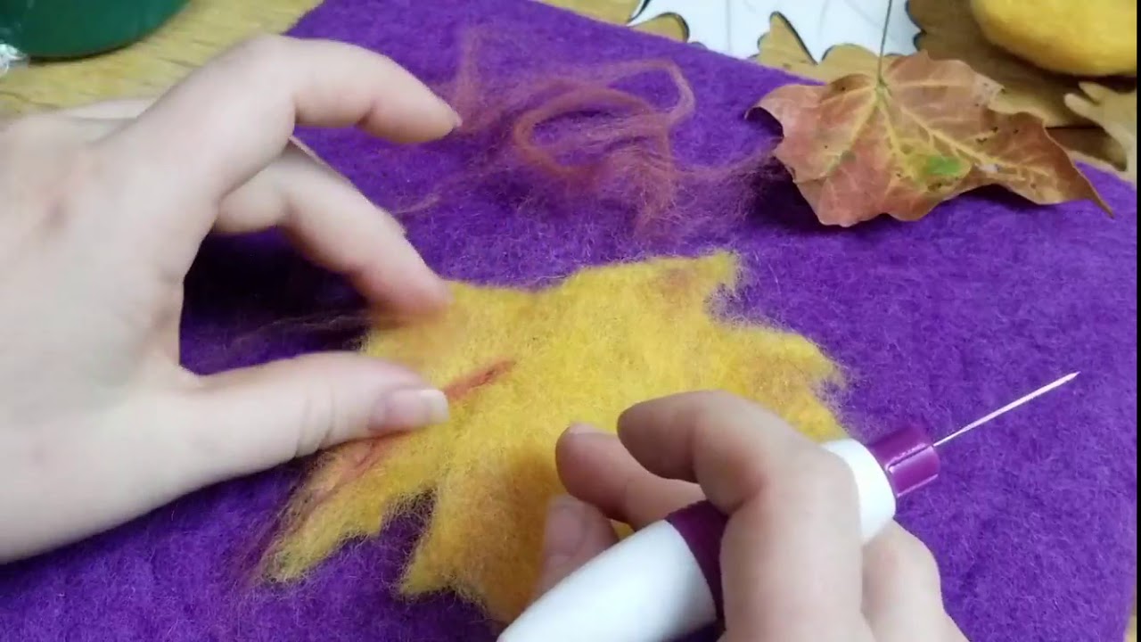 Needle Felted Maple Leaf
