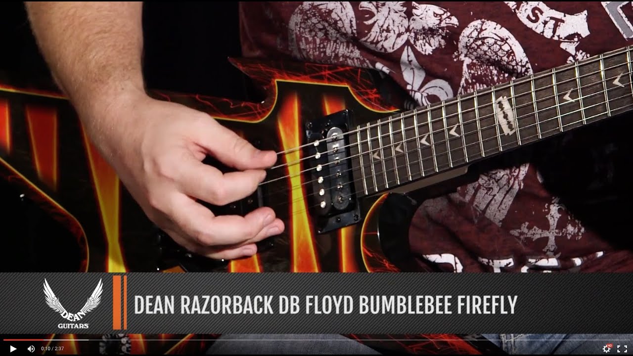 Dean Guitars Razorback DB Floyd Bumblebee Firefly