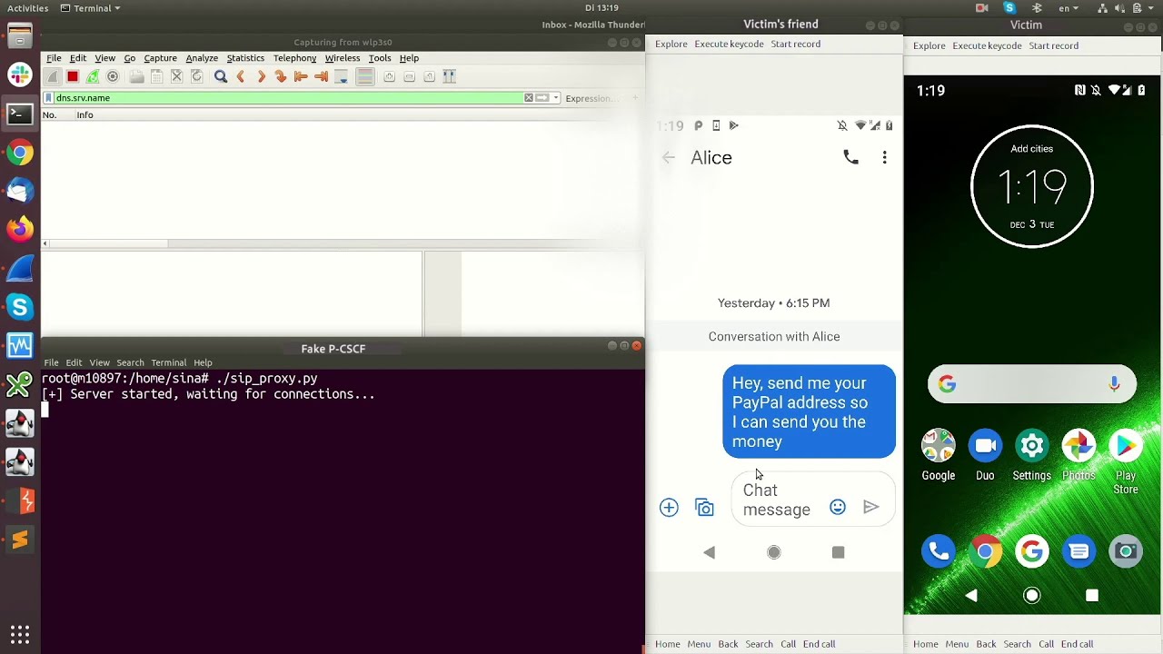 RCS allows MITM attack -- messages can be intercepted and modified