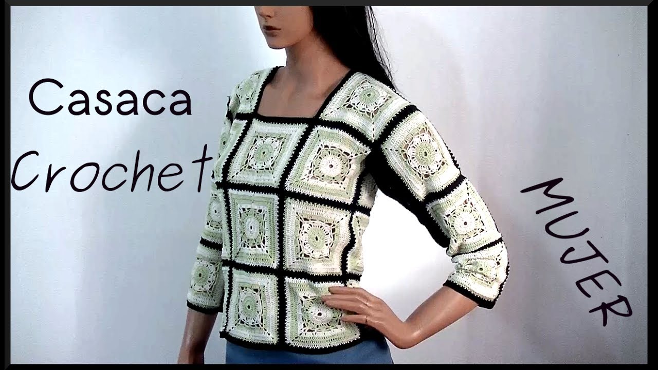 Como hacer una CASACA a #crochet o Ganchillo a base de granny squares tutorial paso a paso.