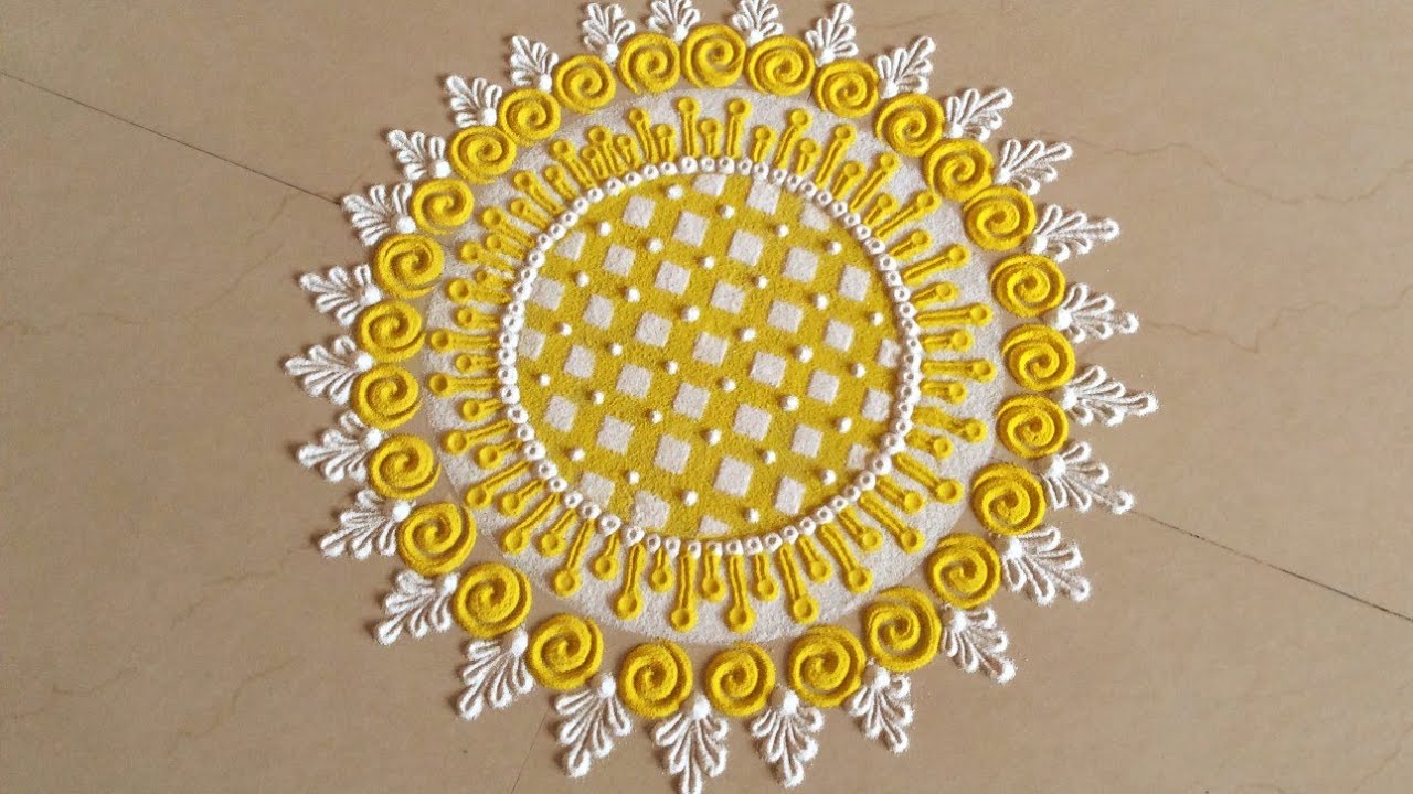 Easy Diwali Rangoli Design | Deepavali kolam Diwali Dhanteras ரங்கோலி கோலங்கள் दिवाली रंगोली डिजाइन