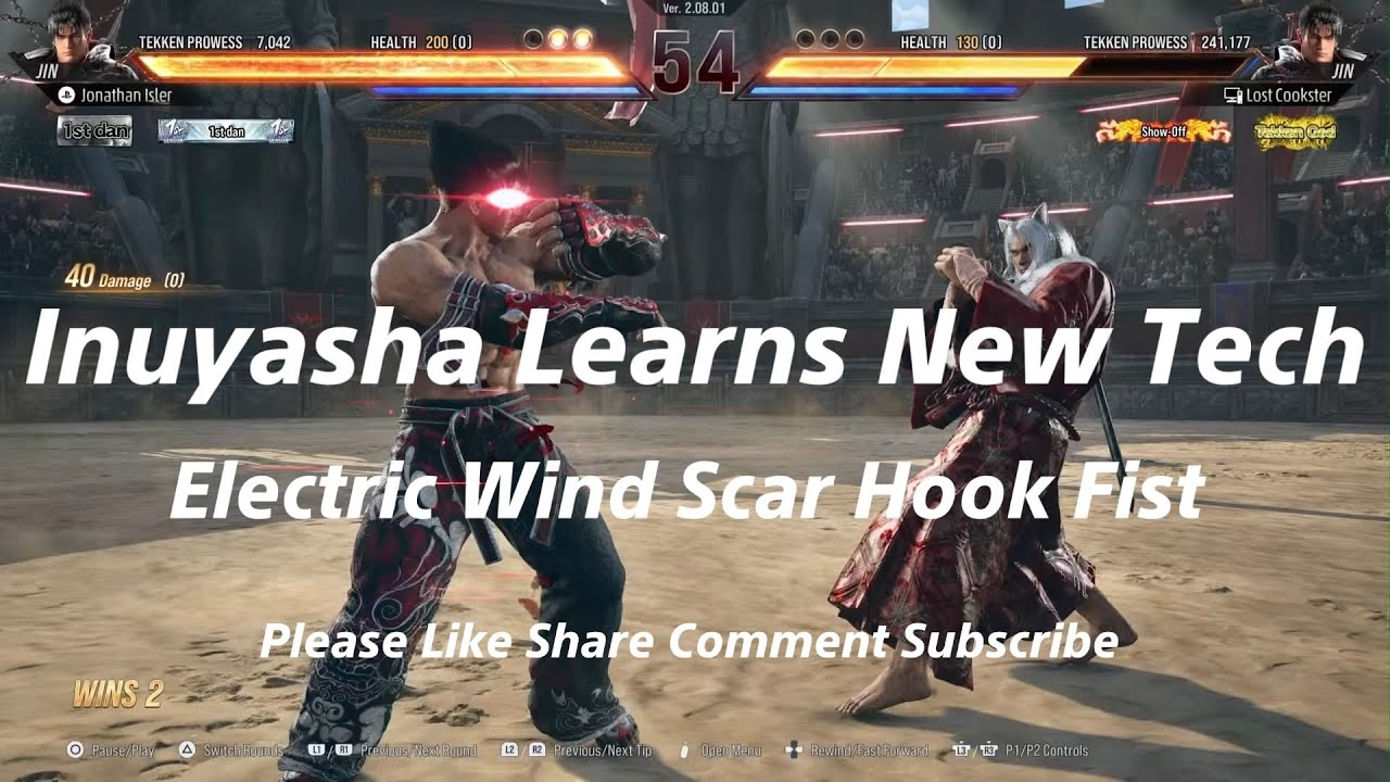 Inuyasha Kazama - Electric WIND SCAR Hook Fist!
