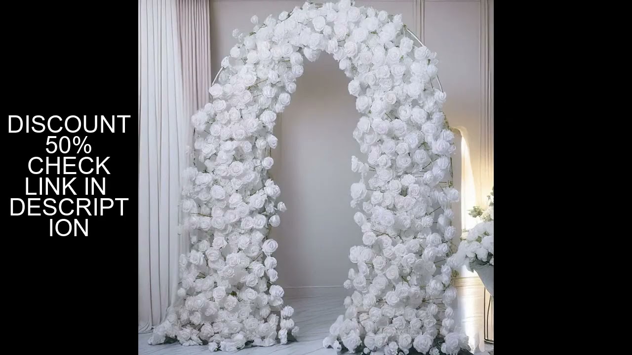 230CM Pure White Rose Horn Flower Romantic Wedding Stage Background Decoration Horn Sheep Horn Flowe