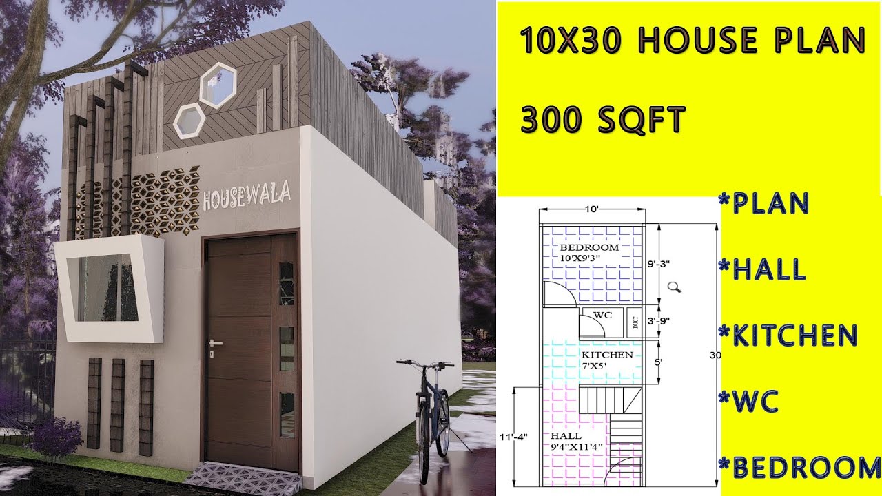 10X30 Feet, 300 sqft, Tiny House Design | Small House Design Ideas | Small House Plan