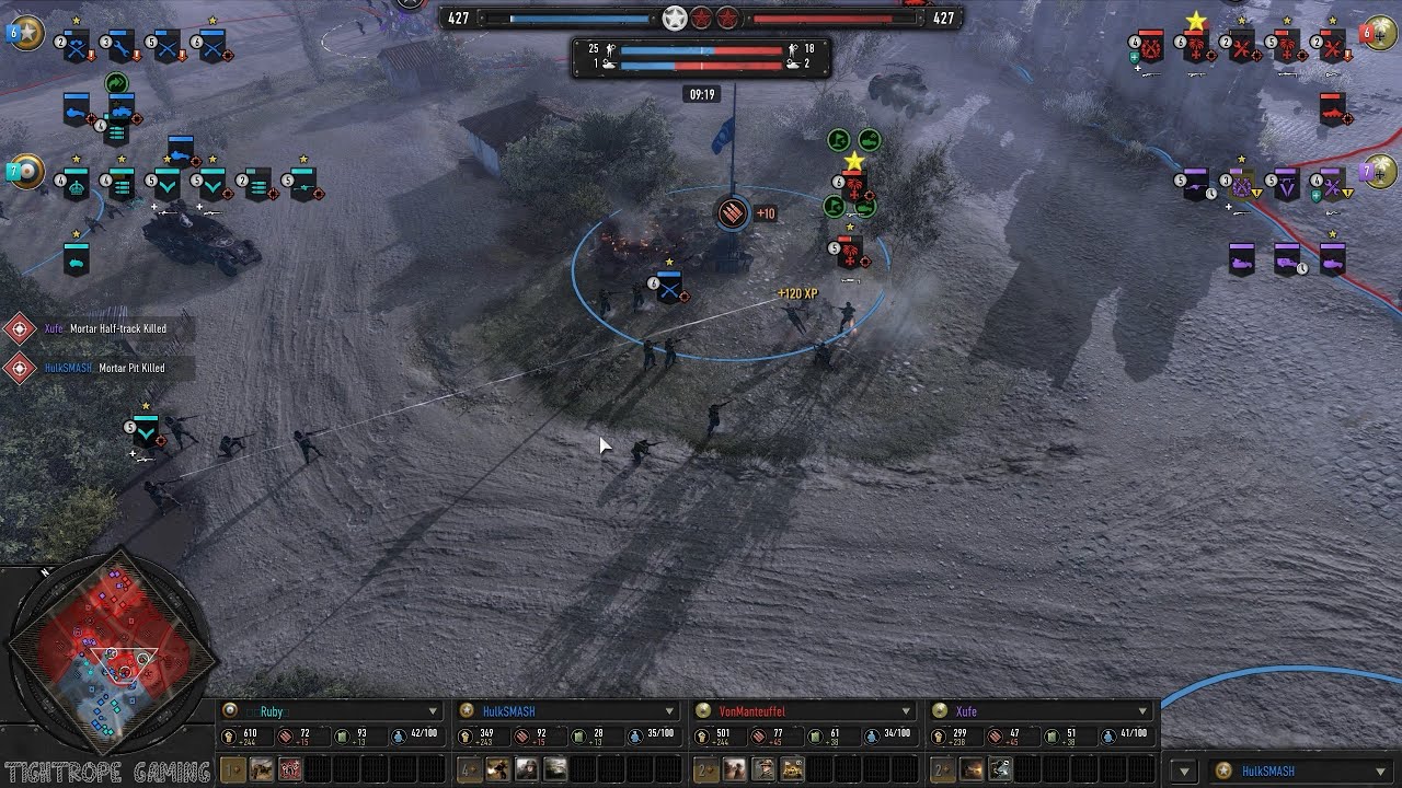 COH3 2v2 Ruby (UK) & HulkSMASH (US) vs VonManteuffel (AK) & Xufe (AK)
