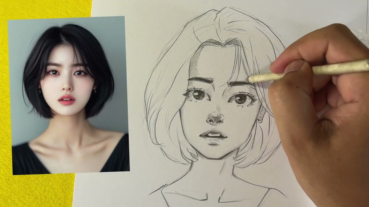 How to Draw a Beautiful Girl Face a Cute Vibes