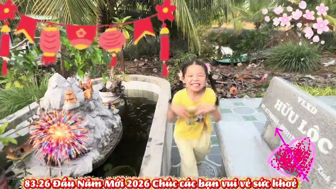 83.26 Đầu năm mới Gia An đi nhà cóc chơi tham quan hồ cá