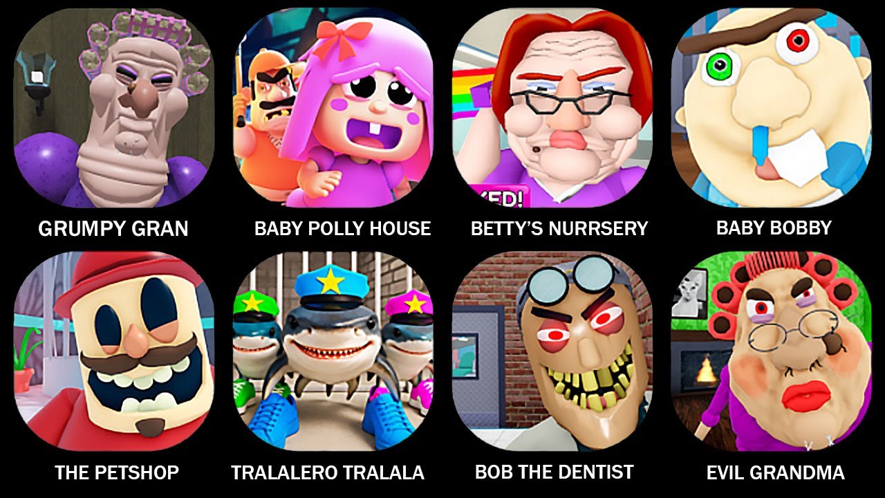ROBLOX:GRUMPY GRAN! (SCARY OBBY),BABY POLLY HOUSE ESCAPE! (OBBY),BETTY'S NURSERY! (OBBY)#roblox