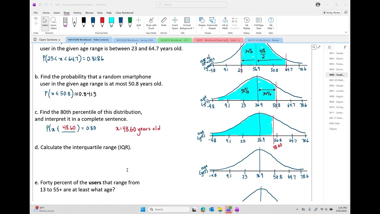 Statistics OER - Section 5-4-d Using the Normal Distribution Part D: Technology