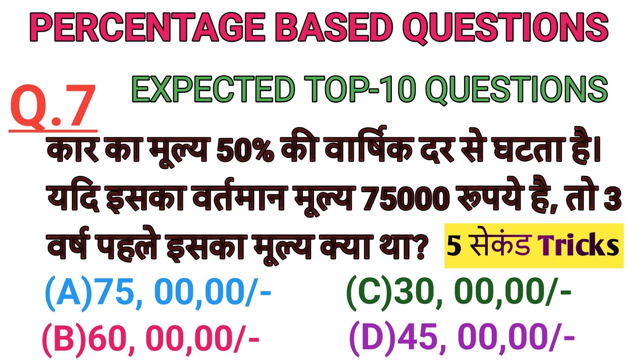 Percentage Most Top-10 Pyqs | SSC GD  | RRB NTPC GROUP D ALP | UPSI Maths Classes | PRACTICE SET 01