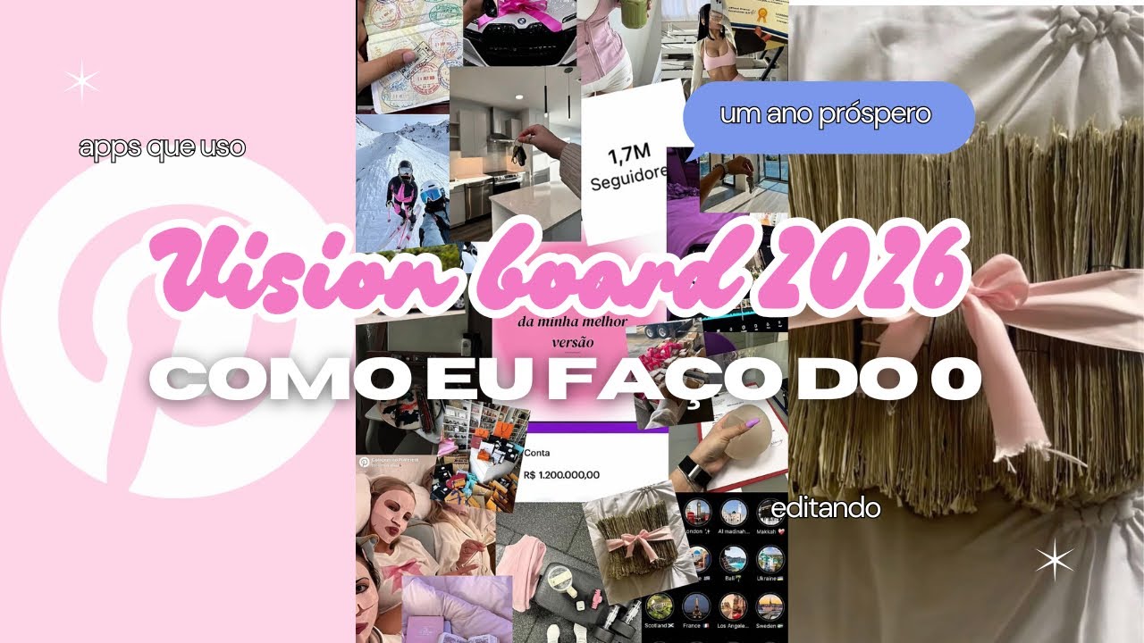 MEU VISION BOARD 2026🍀📲 (ensinando como fazer do 0) 
