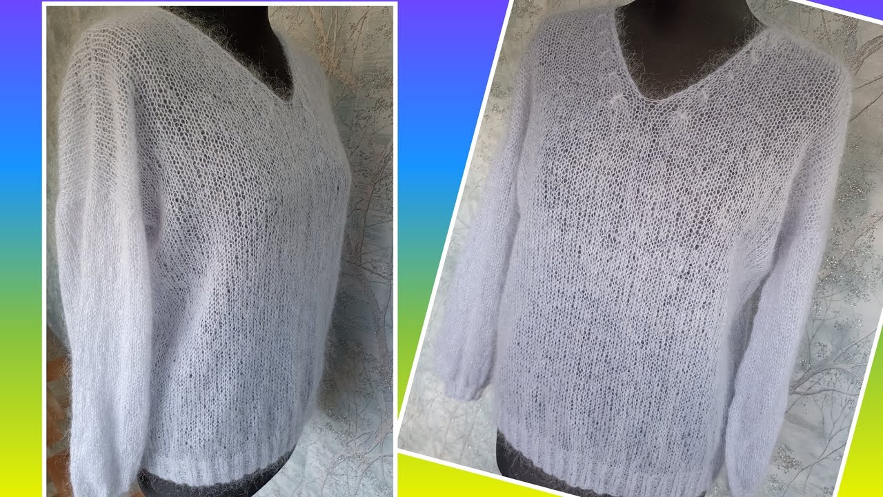 Джемпер-паутинка из alize  KID MOHAIR спицами🔥 Обзор готового изделия⚡⚡