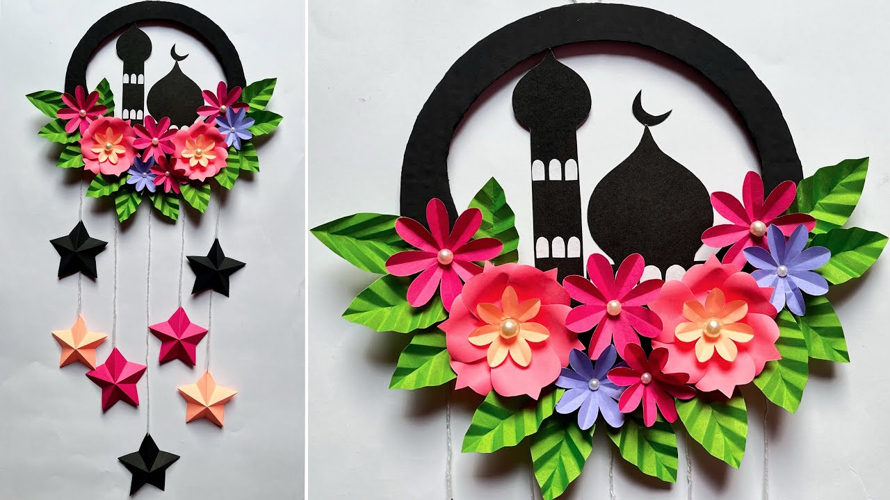 DIY Ramadan Decoration | Ramadan Mubarak Wall Hanging| Moon wall hanging | Ramadan decor ideas 💡