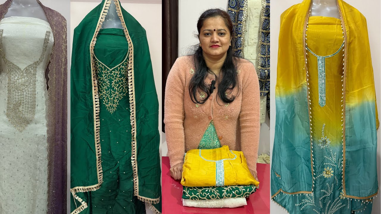 New party wear colour with bottom or dupatta work (Budha khera)Safidon