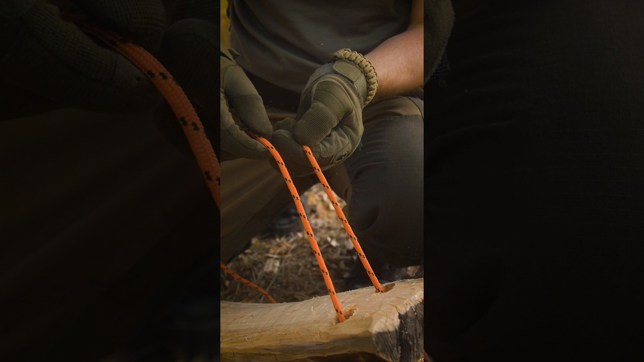 Bushcraft swing on a tree #outdoors #diy #tricks