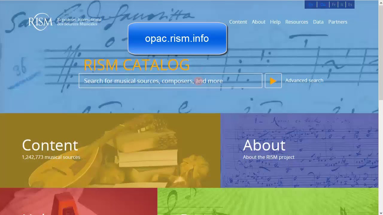 A Quick Guide to the RISM Online Catalog