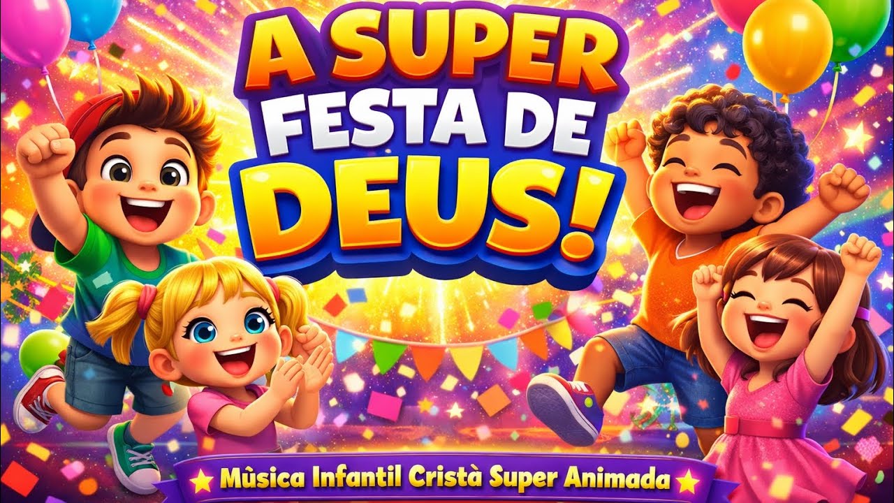 🎉 A SUPER FESTA DE DEUS! | Música Infantil Cristã Super Animada 🎶🔥
