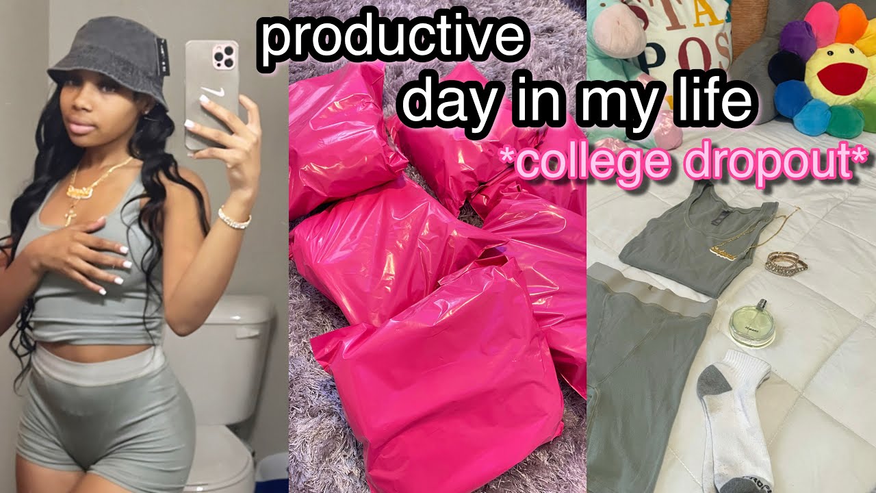 vlog: DAY IN MY LIFE as a college dropout (how i make my coins) | depop orders, promo pics, etc