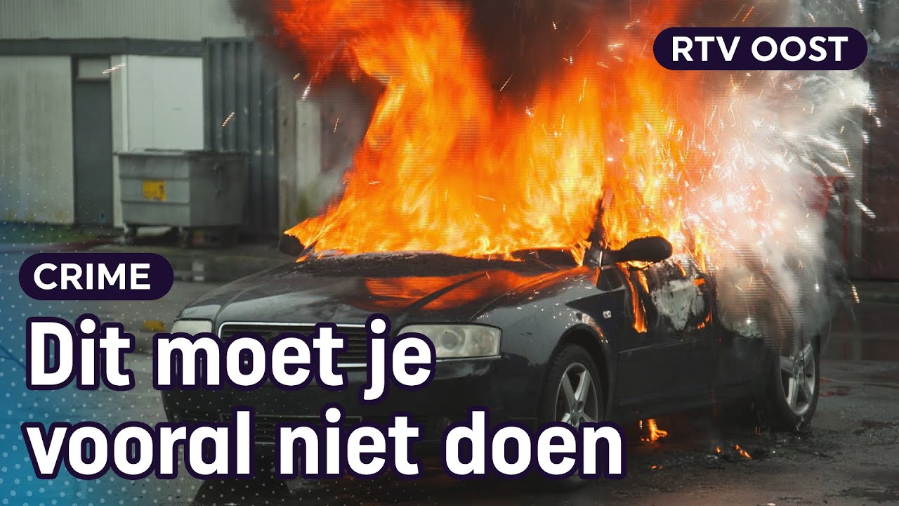 Zo gevaarlijk is een autobrand: explosies en rondvliegende onderdelen | RTV Oost