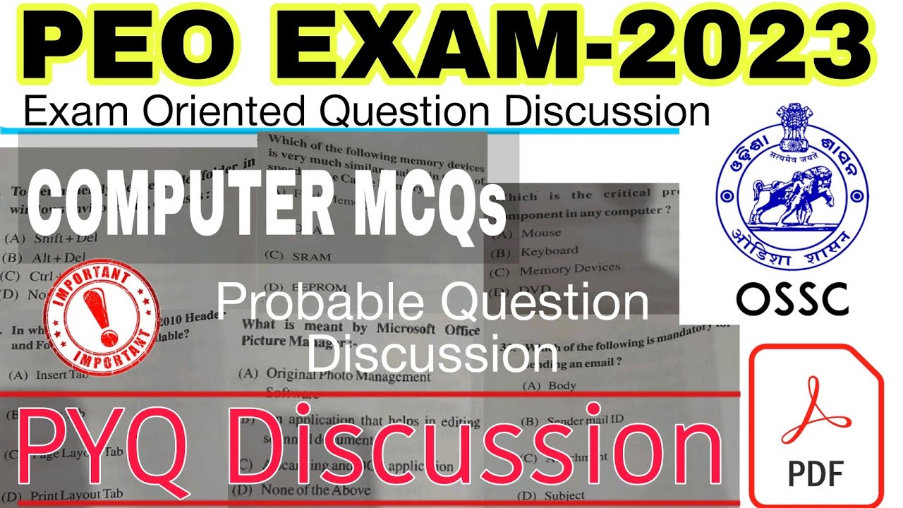 Computer Question Discussion |PEO EXAM-2023|OSSSC PEO |🎯Question |Possible Question |Odisha Exam