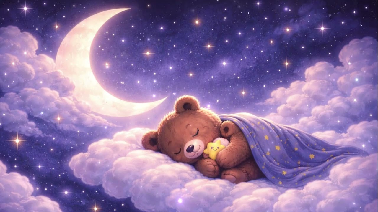 Baby Sleep Music 🌙 Little Bear Sleeping Under the Stars | Calm Lullaby for Deep Sleep