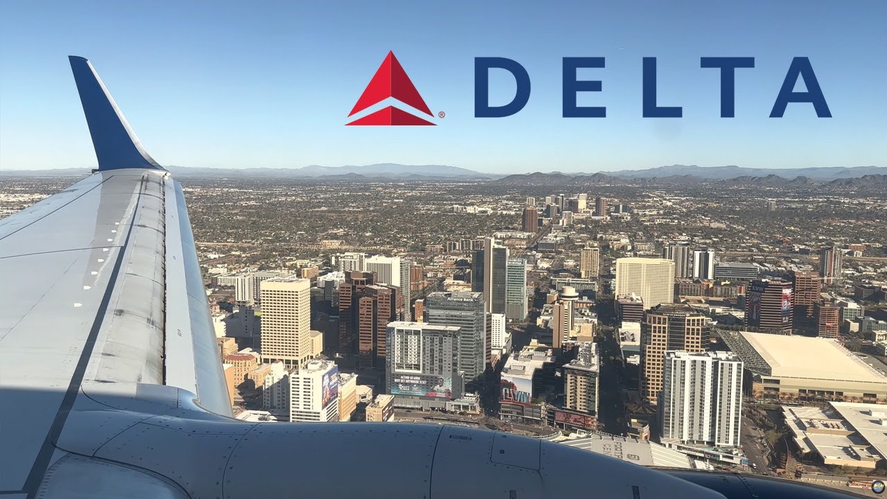 Sunny Delta Air Lines Boeing 737-800 Approach and Landing in Phoenix