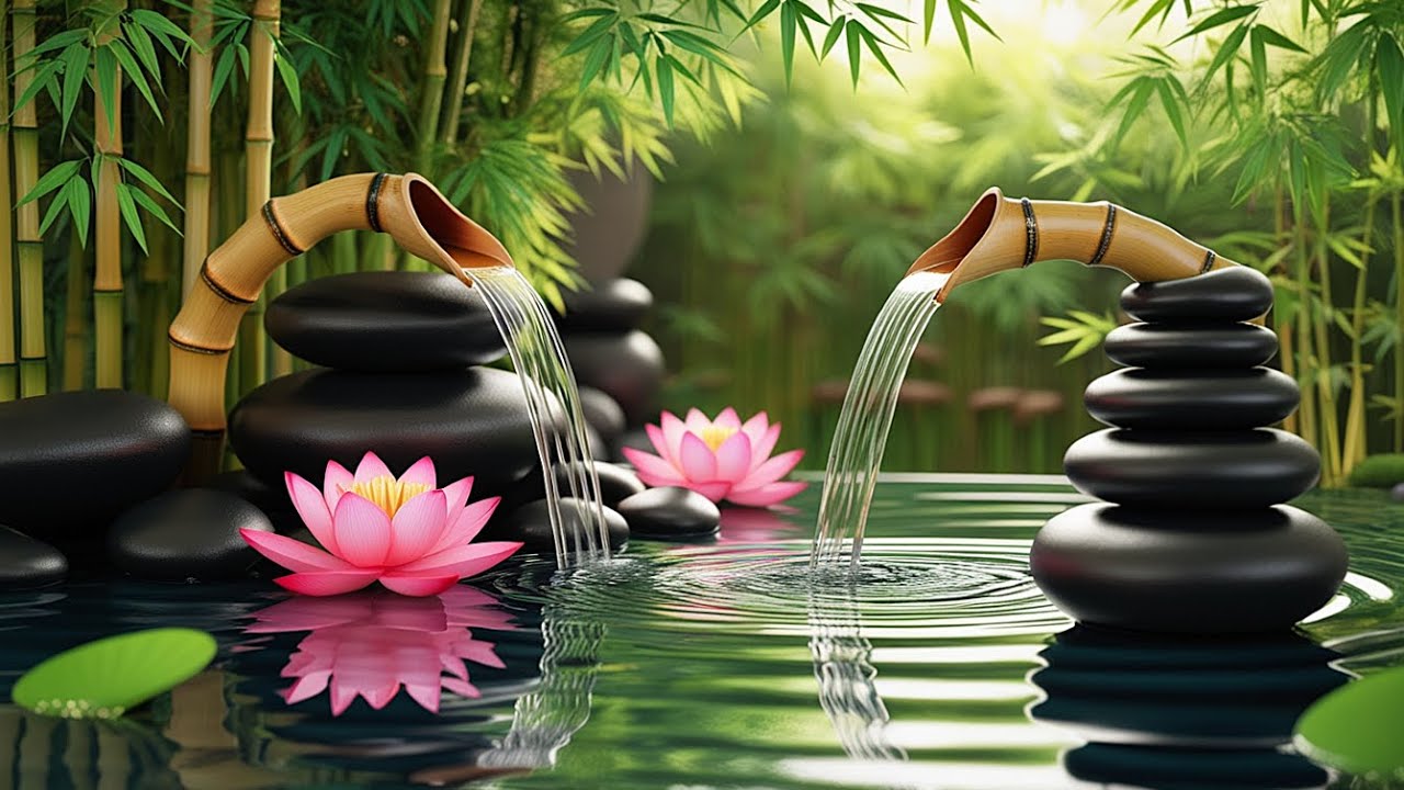 Relaxing Piano and Flowing Water Sounds 🌿 Peaceful Music, Stress Relief, Zen, Spa, Sleeping