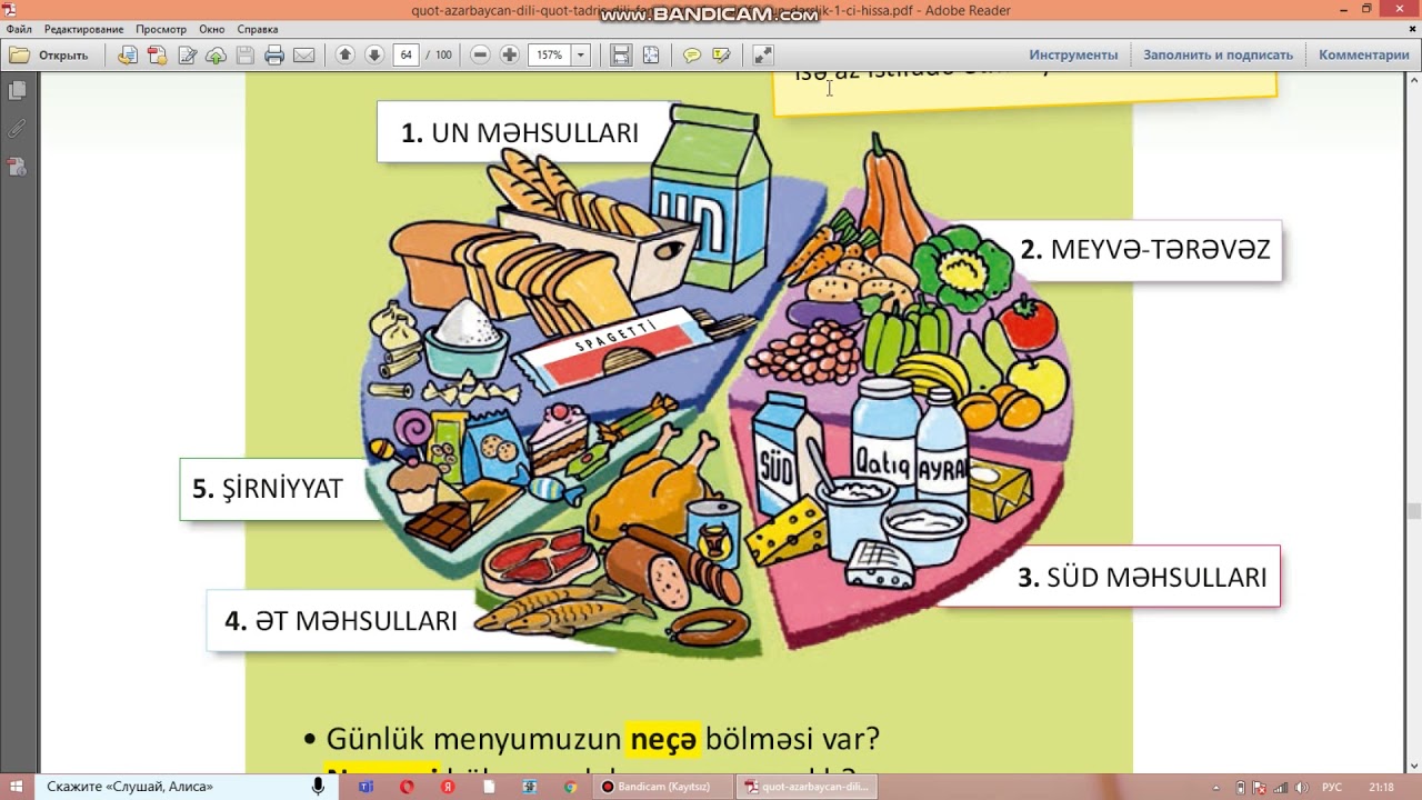 Sağlam qida - 1ci sinif