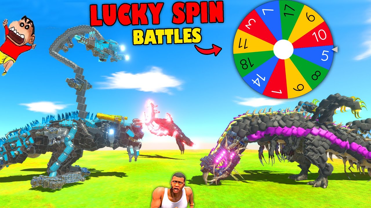 LUCKY MYSTERY SPIN BATTLES with SHINCHAN vs CHOP vs AMAAN-T in Animal Revolt Battle Sim CUSTOM UNITS