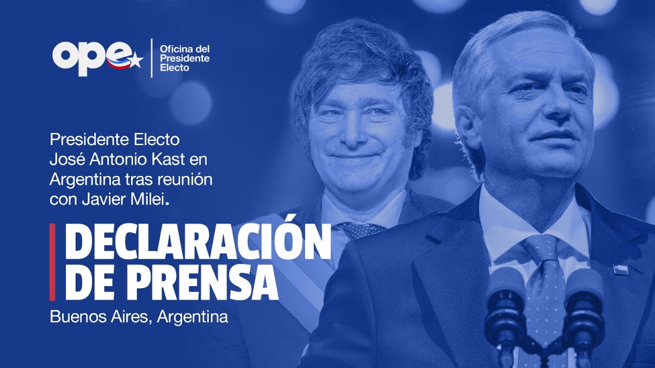 Declaraciones del Presidente electo Jos&eacute; Antonio Kast a la prensa desde Argentina