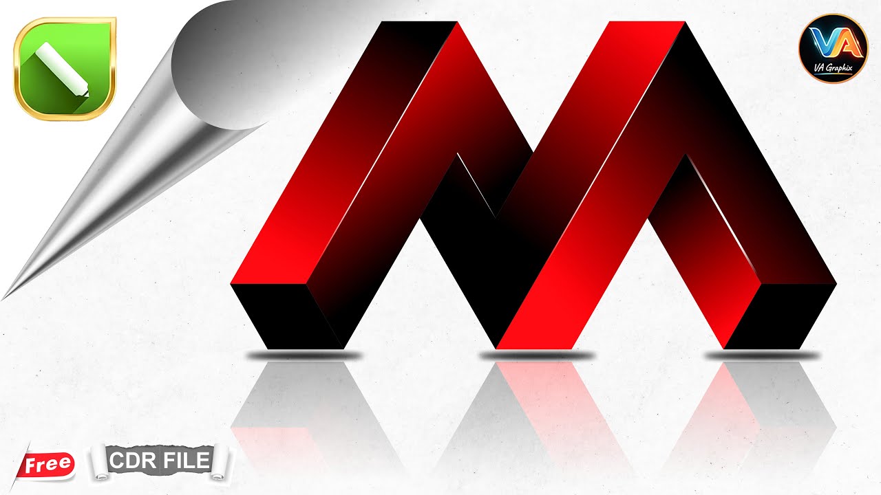 3D Logo Design in CorelDRAW | Modern M Logo Design Tutorial | Step by Step