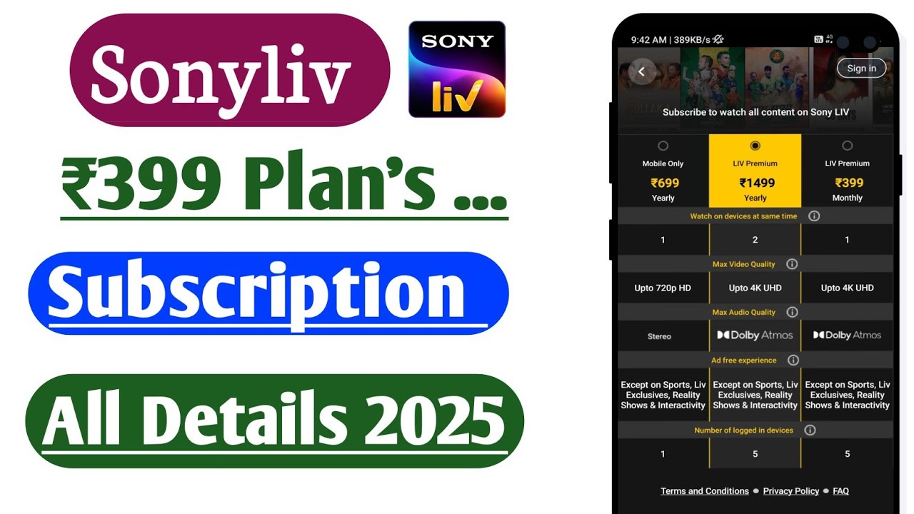 Sony Liv ₹399 Subscription Plan All Benifits Full information | Sony Liv Subscription Details 