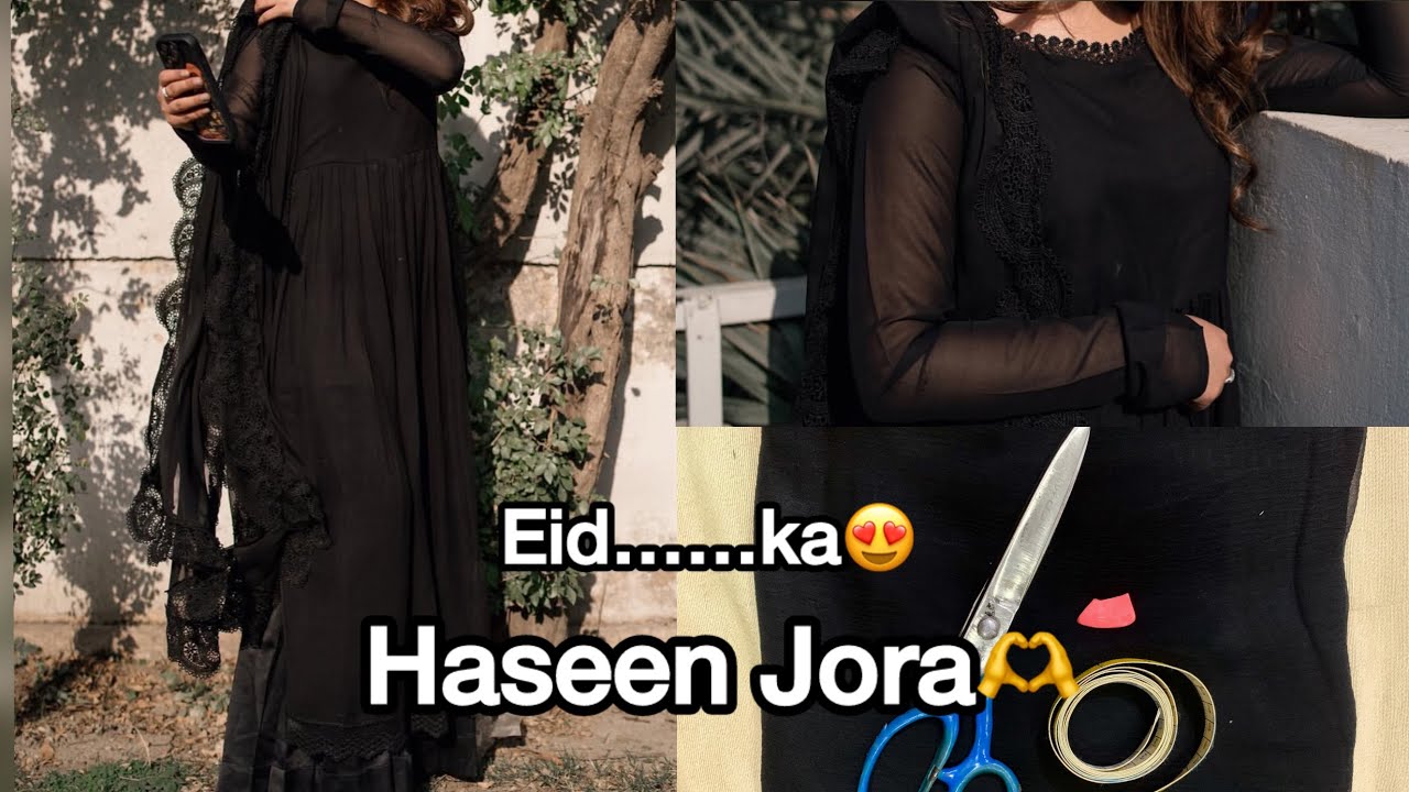 Mera Eid ka Haseen Jora😍🫶|Eid Dress Designing |#dressdesigning #eiddressdesigningideas#blackfrock 