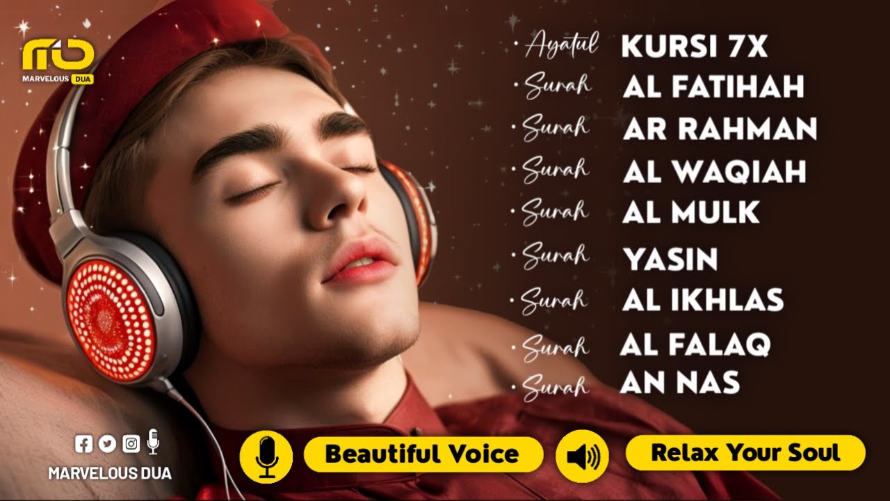 Calming Quran Recitations for Restful Sleep | Alfatiha, AlKahfi, Yasin, AlWaqiah, Arrahman, AlMulk