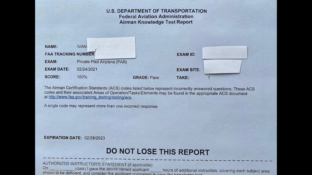 Я сдал теоретический экзамен FAA на частного пилота на 100%!