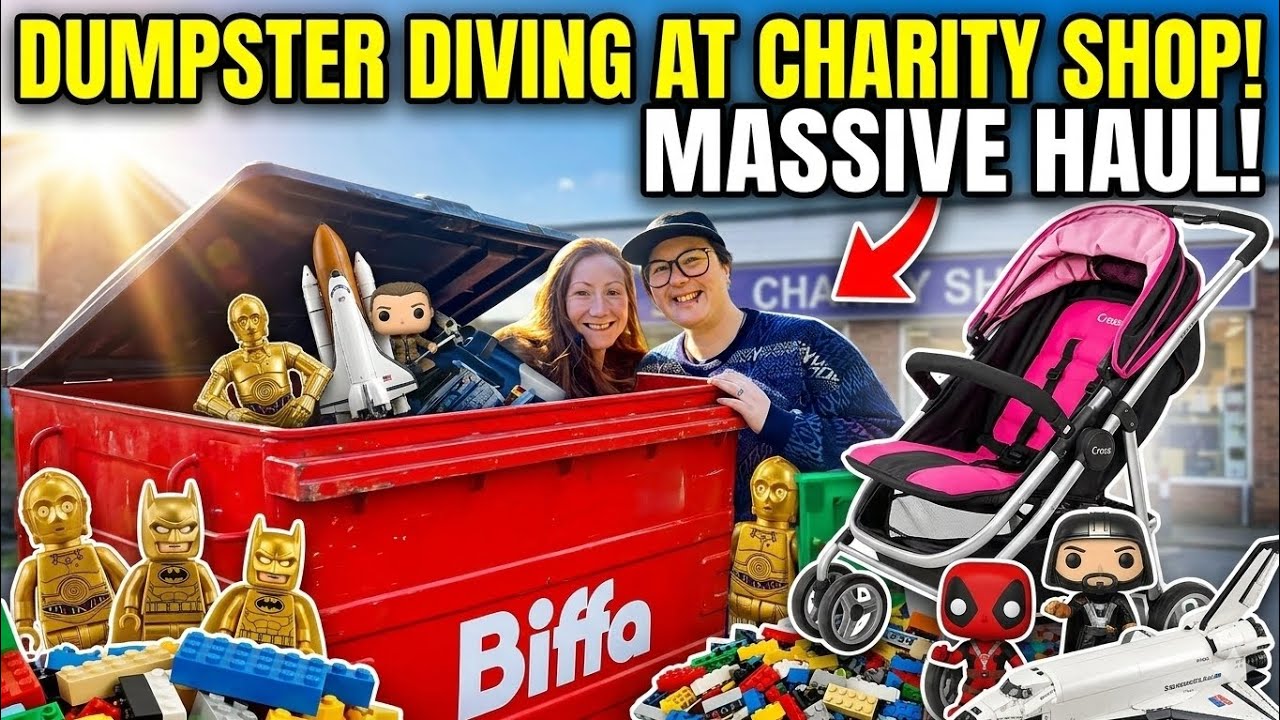 UNBELIEVABLE FINDS At This Charity Shop Bin!! FULL Dumpster Diving Haul - LEGO - FUNKO POPS + More