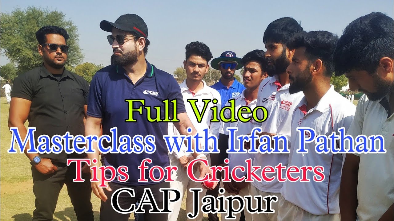 Irfan Pathan giving tips to players during the masterclass at CAP Jaipur | @JKSportstime